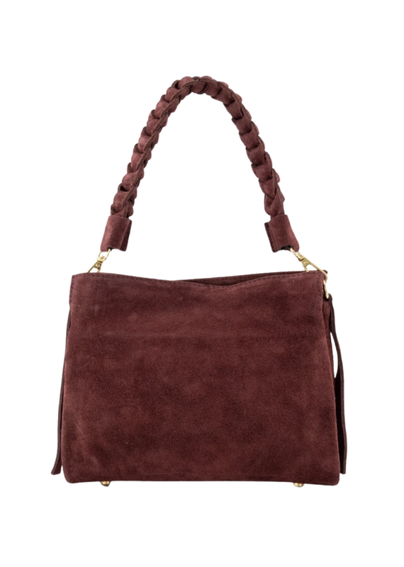 21Jewelz Suede tas met gevlochten hengsel - bordeaux