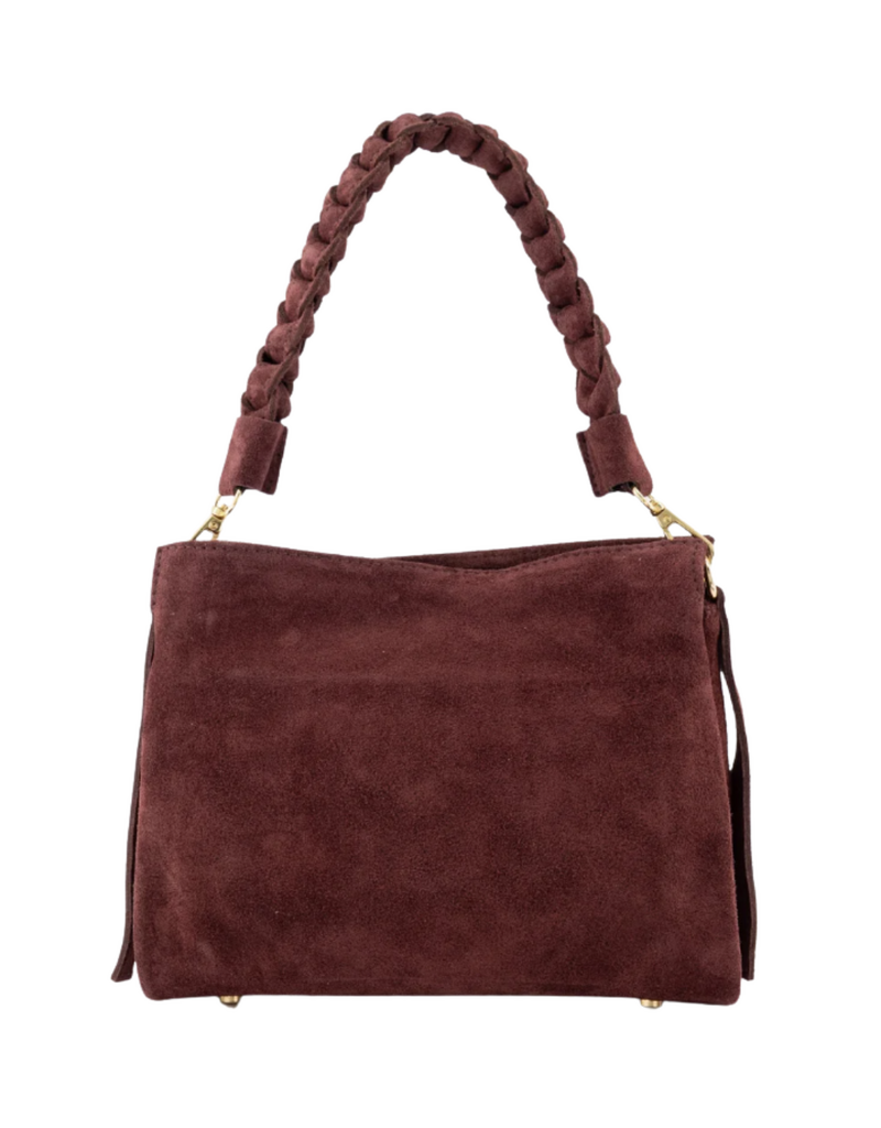 21Jewelz Suede tas met gevlochten hengsel - bordeaux