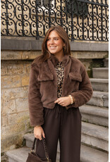 21Jewelz Fluffy jas cropped - bruin