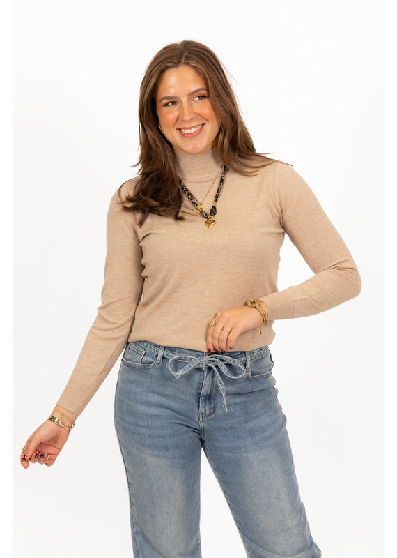 21Jewelz Basic trui met col - beige