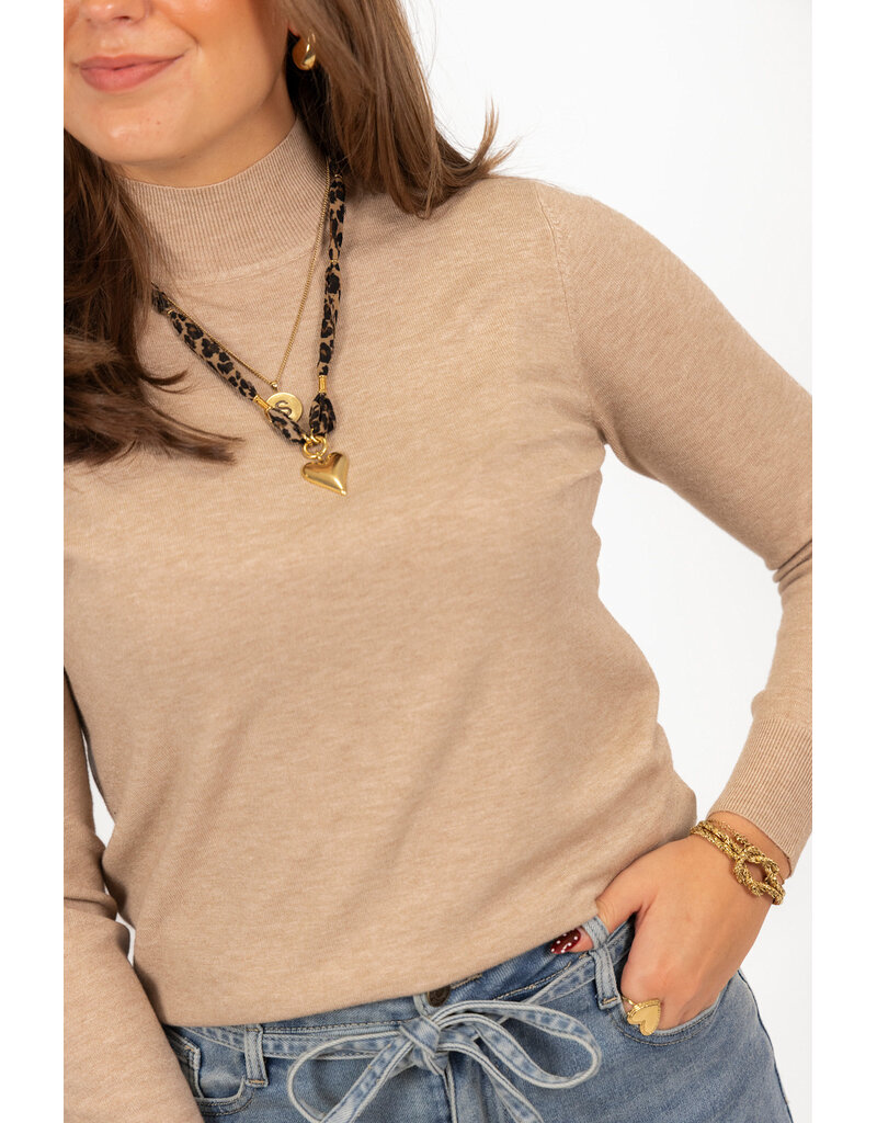 21Jewelz Basic trui met col - beige
