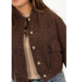 21Jewelz Bomber jasje met knoopjes - bruin