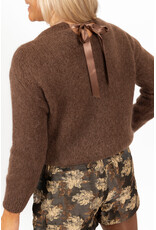 21Jewelz Gebreide trui met strik - choco bruin