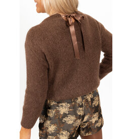 21Jewelz Gebreide trui met strik - choco bruin