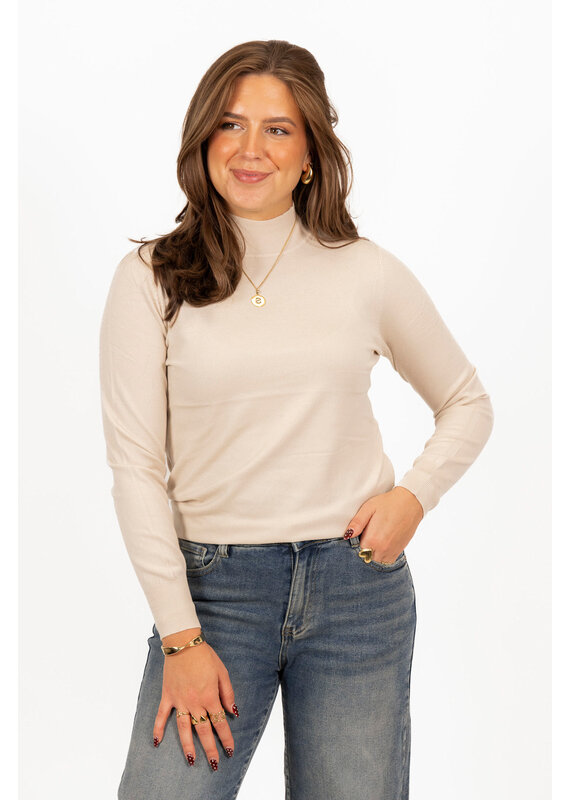 21Jewelz Basic trui met col - lichtbeige