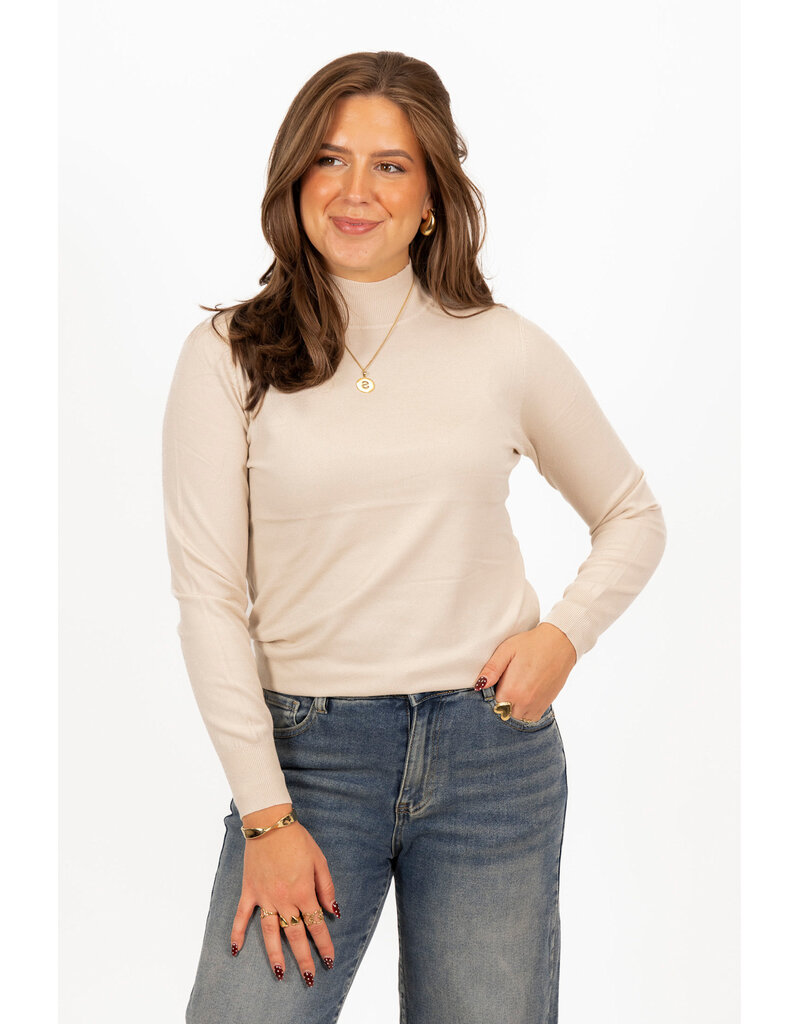 21Jewelz Basic trui met col - lichtbeige