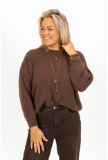 21Jewelz Effen basic trui met lange mouw - bruin