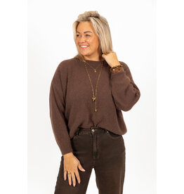 21Jewelz Effen basic trui met lange mouw - bruin