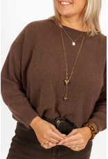 21Jewelz Effen basic trui met lange mouw - bruin