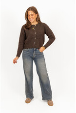 21Jewelz Effen vestje met knopen - bruin