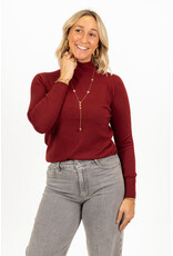 21Jewelz Basic trui met col - bordeaux