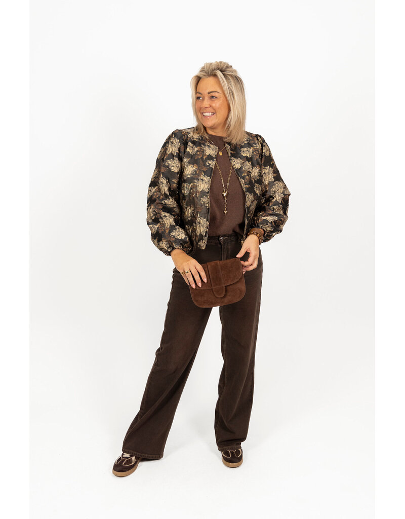 21Jewelz Effen basic trui met lange mouw - bruin