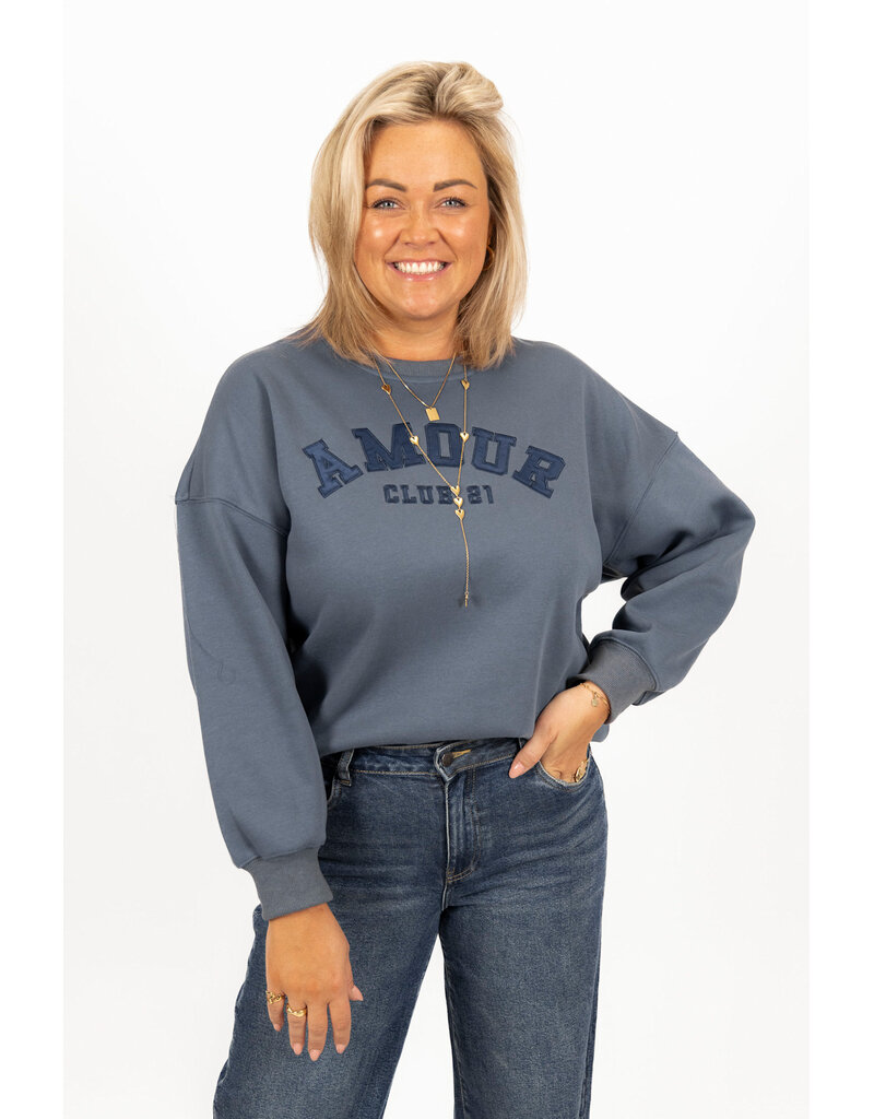 21Jewelz - The Label 21Jewelz | Sweater amour club 21 - blauw