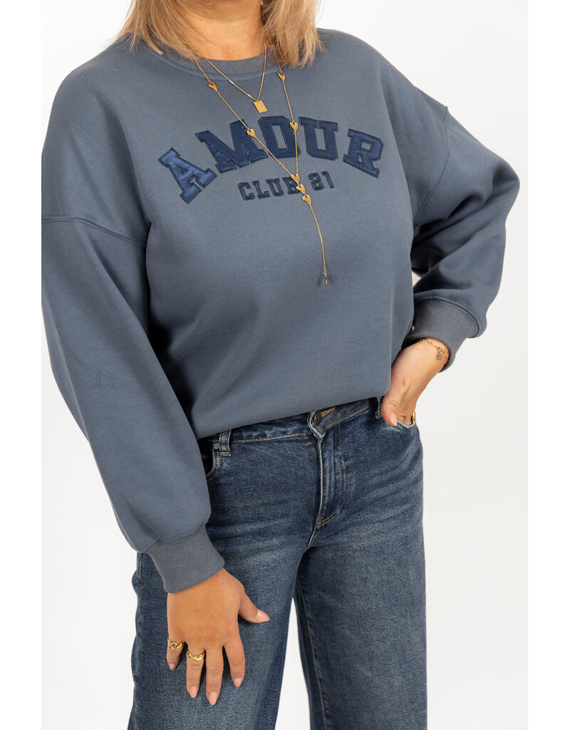 21Jewelz - The Label 21Jewelz | Sweater amour club 21 - blauw