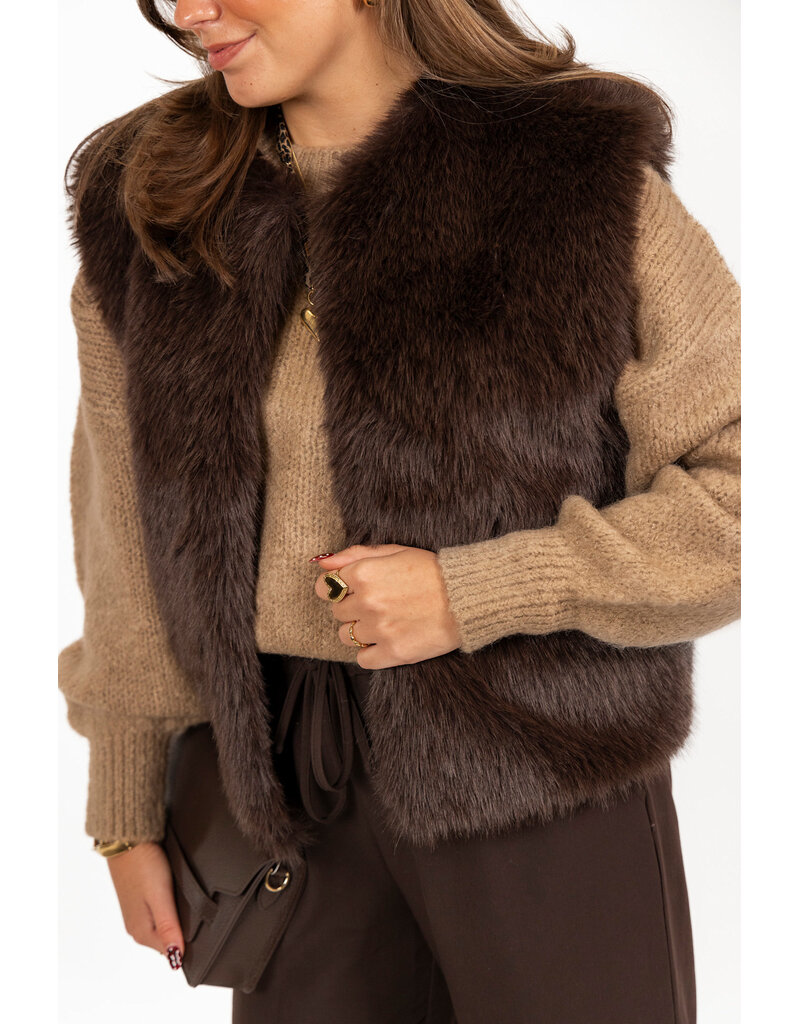21Jewelz - The Label 21Jewelz | Fluffy Gilet - choco