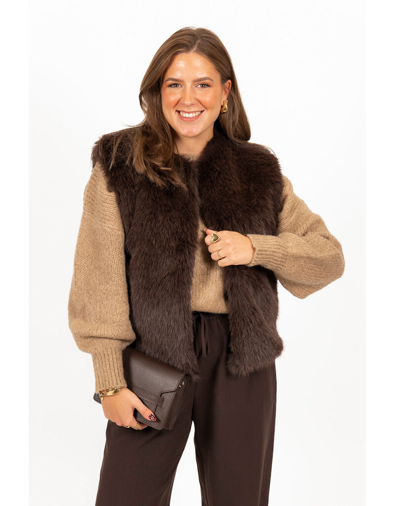 21Jewelz - The Label 21Jewelz | Fluffy Gilet - choco