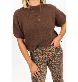 21Jewelz Wollige trui met korte mouw - choco bruin