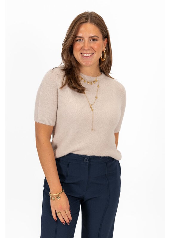 21Jewelz Effen basic truitje met korte mouw - ecru