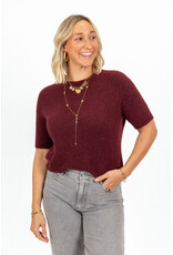 21Jewelz Effen basic truitje met korte mouw - burgundy