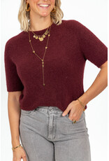 21Jewelz Effen basic truitje met korte mouw - burgundy