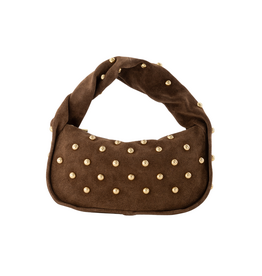 21Jewelz Midi handtas met gouden studs - suede taupe
