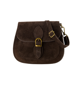 21Jewelz Halfronde suede tas met gesp - donkerbruin