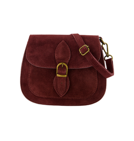 21Jewelz Halfronde suede tas met gesp - bordeaux