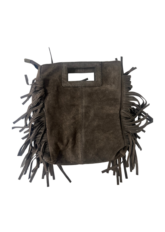 21Jewelz Vierkante tas met franjes - taupe