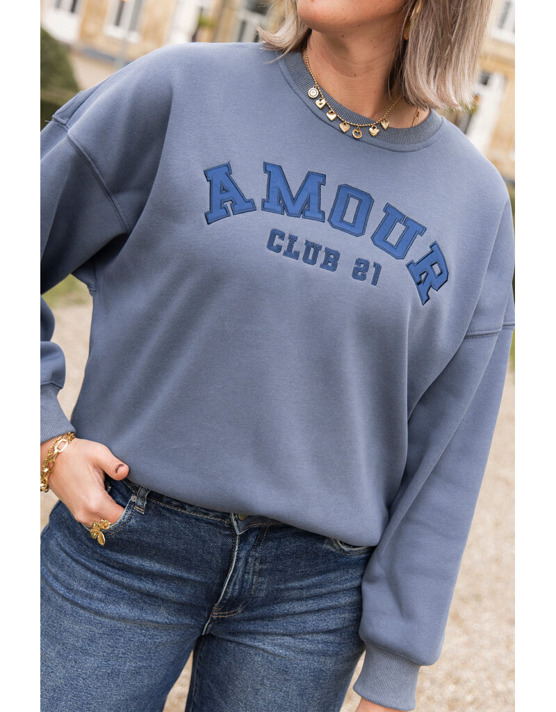 21Jewelz - The Label 21Jewelz | Sweater amour club 21 - blauw