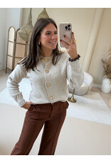 21Jewelz Vest met gouden hartjes knopen - ecru