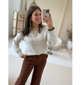 21Jewelz Vest met gouden hartjes knopen - ecru