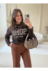 21Jewelz Soho trui - bruin/panterprint