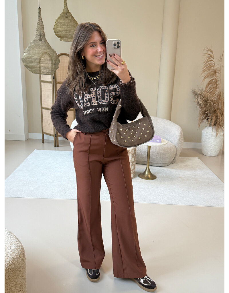 21Jewelz Soho trui - bruin/panterprint