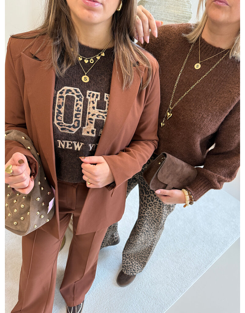 21Jewelz Soho trui - bruin/panterprint