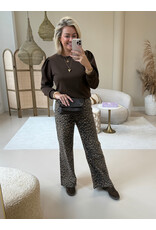 21Jewelz Basic sweater met pofmouw - choco bruin