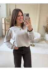 21Jewelz Basic sweater met pofmouw - beige