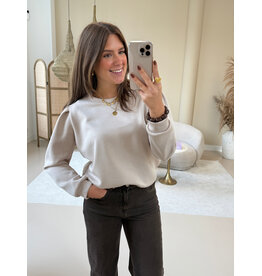 21Jewelz Basic sweater met pofmouw - beige