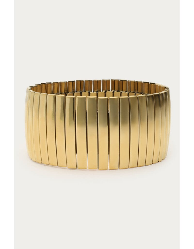 My Jewellery My Jewellery - Elastieken armband met strepen maxi - goud
