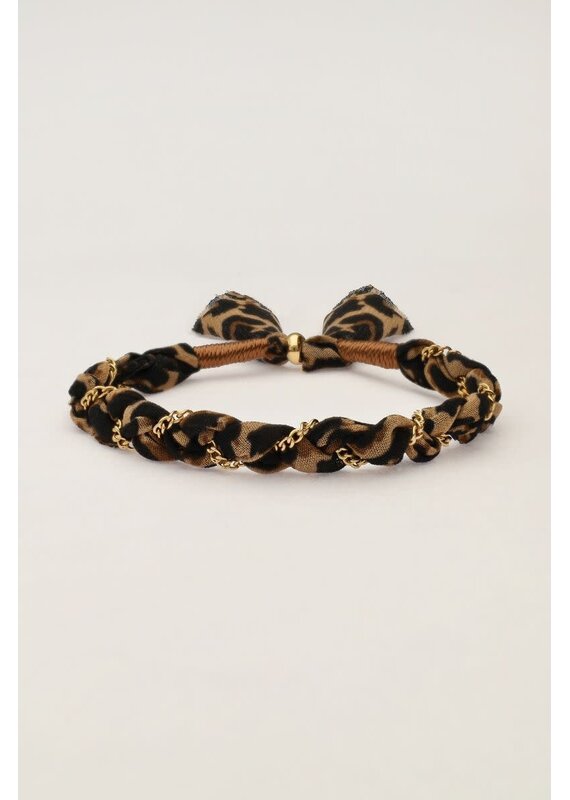 My Jewellery My Jewellery - Gevlochten armband met panterprint