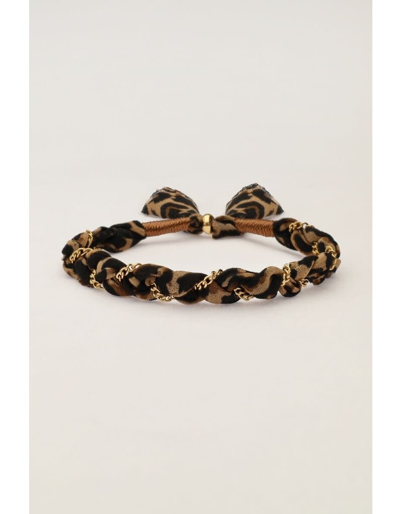 My Jewellery My Jewellery - Gevlochten armband met panterprint