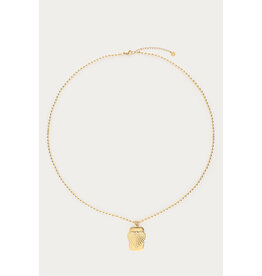 My Jewellery My Jewellery - Midnight lange statement ketting gestreept hart - goud