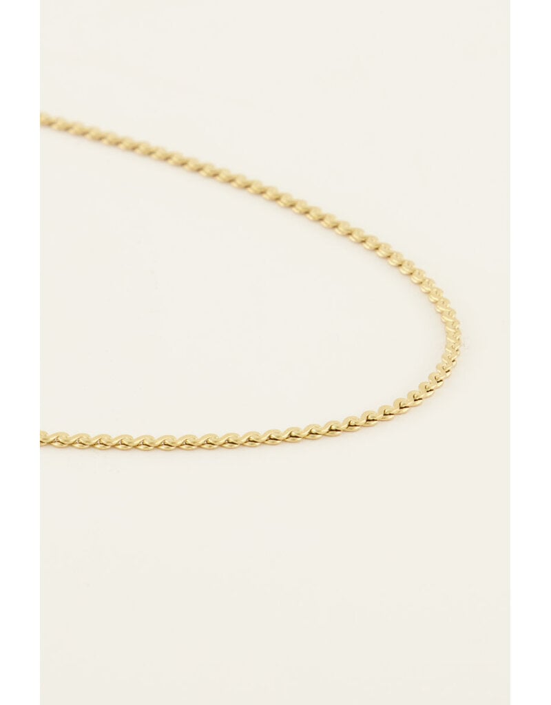 My Jewellery My Jewellery - Korte ketting met platte schakels S - goud