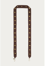 My Jewellery My Jewellery - Bruin telefoonkoord in suede look met hartjes studs