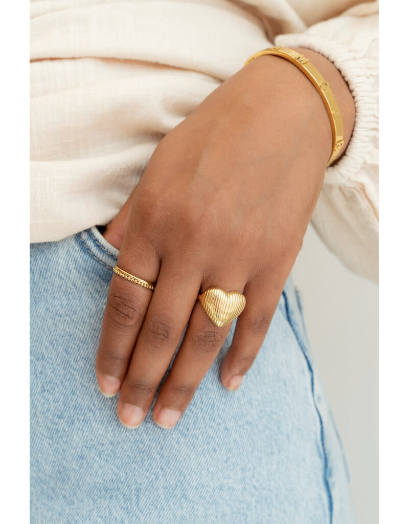 My Jewellery My Jewellery - Ring ribbel hartvormig - goud