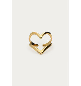 My Jewellery My Jewellery - Bold statement ring met groot open hart - goud
