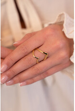 My Jewellery My Jewellery - Bold statement ring met groot open hart - goud