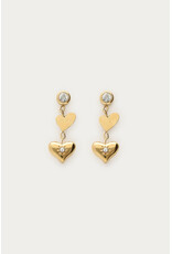 My Jewellery My Jewellery - Minimalistische oorhangers met hartjes en strass - goud