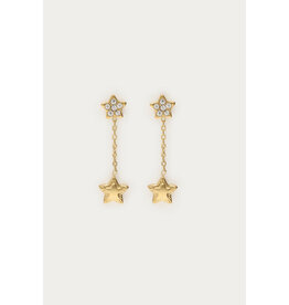 My Jewellery My Jewellery - Minimalistische oorhangers met dubbele ster - goud