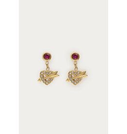 My Jewellery My Jewellery - Minimalistische oorhangers hart met pijl en boog - goud