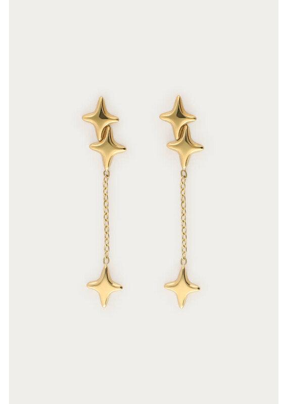 My Jewellery My Jewellery - Minimalistische oorhangers met Poolsterren - goud